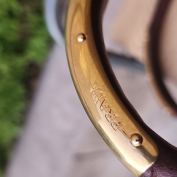 Prada Milano Green Nylon and Brown Leather Hobo Shoulder Bag with Gold hardware - Picture 9 of 16